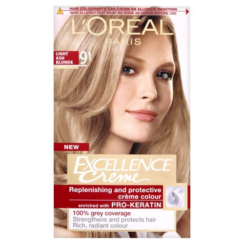loreal excellence permanent hair colour 91 light ash blonde