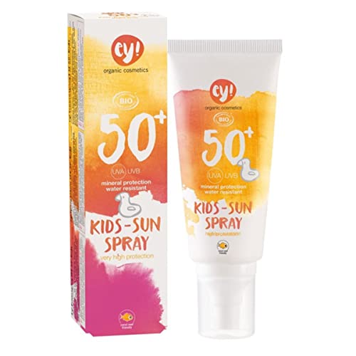 ey! organic cosmetics Sunspray KIDS Sonnenspray LSF 50+ wasserfest, vegan, ohne Mikroplastik, Naturkosmetik für Gesicht und Körper, 1er Pack (1 x 100ml)
