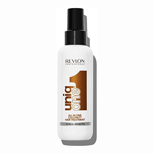 UniqOne Hair Treatment Coconut, 150 ml, Sprühkur für mehr Volumen, Geschmeidigkeit & bessere Kämmbarkeit, Haarpflege ohne Ausspülen, Spray hilft Spliss vorzubeugen