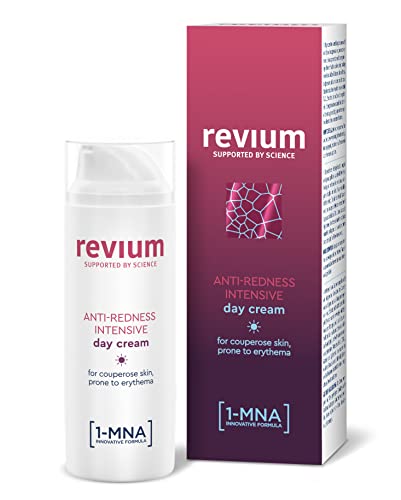Revium Rosacea Anti-Rötung Intensive Tagescreme für Erythem-anfällige Couperose-Haut, mit UVA- und UVB-Filtern, 1-MNA-Molekül, Korallenmoos-Rotalgen-Extrakt, Acerola-Frucht, 50ml