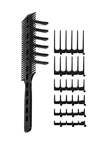 Original CombPal haarschneidekamm, Scherenschneider über Kamm Haarschneidewerkzeug, haare schneiden hilfe Haarschneideset, Barber Haircutting Comb Set (Schwarz)