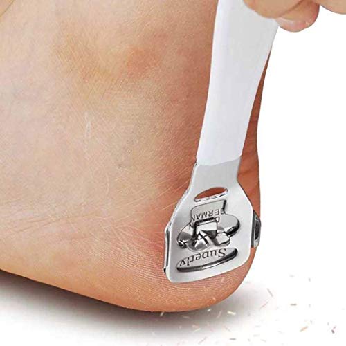 YXMxxm Pediküre Kallus Rasierer mit ergonomischem Griff - Fußpflege Fußschaber für Entferner rissige, Harte und abgestorbene Haut zu Fuß (10 Klingen)