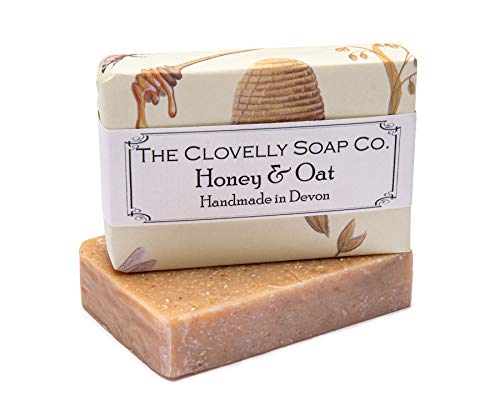 Clovelly Soap Co Natürliche handgemachte Peeling Seife für alle Hauttypen Honig & Hafer 100g
