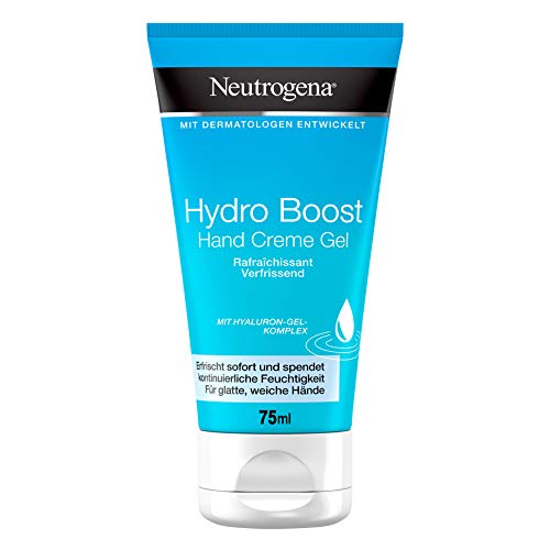 Neutrogena Hydro Boost Hand Creme Gel, erfrischendes & sofort einziehendes Handcreme Gel mit Hyaluronsäure (3 x 75 ml)