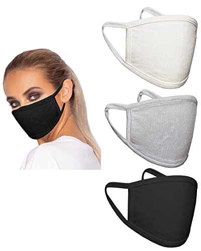 Maulbeere Neutrale Seidenmaske in Creme Grau Schwarz von VIRTUE CODE Stoffgesichtsmasken 3 Stück