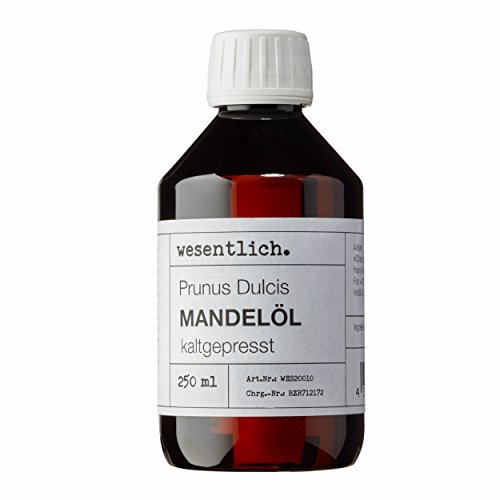 Mandelöl kaltgepresst 250ml - 100% reines Mandelöl (Prunus Dulcis) von wesentlich. - feines Öl zur Pflege von Haut und Haar - perfektes Massageöl