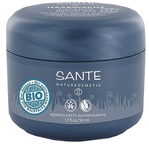 SANTE Naturkosmetik Haarwachs Natural Wax, Mit Kokosöl & Bienenwachs, Pflegt & Formt, Bio-Extrakte, 50 ml