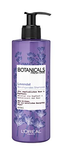 Botanicals Beruhigendes Shampoo ohne Silikone, Sulfate und Parabene, Für empfindliches Haar und Kopfhaut, Vegane Naturkosmetik, Lavendel, 1 x 400 ml