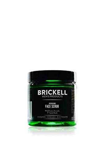Brickell Men‘s Renewing Face Scrub - Natürliches und organisches Gesichtspeeling für Männer - Porentiefe Gesichtsreinigung mit Jojoba Perlen, Kaffee-Extrakt und Bimsstein - 59 ml - Parfümiert