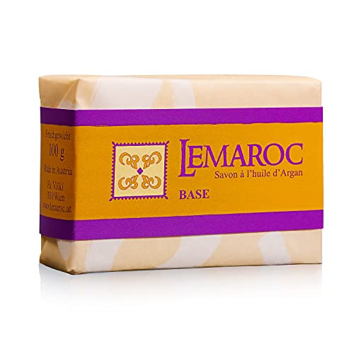 LeMaroc „Base“ - Bio-Arganöl Seife vegan, 3 x 100g | kaltgerührt | 100% Bio-Qualität | COSMOS zertifiziert | reinigend und pflegend | für alle Hauttypen | zellregenerierend und antioxidativ |anti-aging Wirkung | besonders geeignet für empfindliche und belastete Haut
