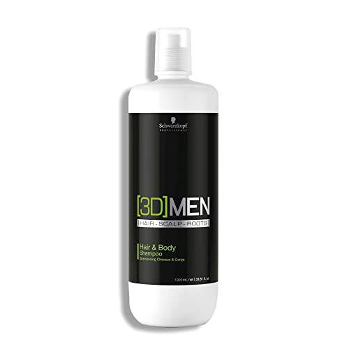 Schwarzkopf 3D Men Hair und Body Shampoo, 1000 ml Koffein