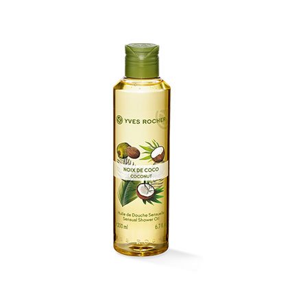 Yves Rocher LES PLAISIRS NATURE Duschöl Kokosnuss, pflegendes Öl-Duschgel, mit zartem Schaum, 1 x Flacon 200 ml