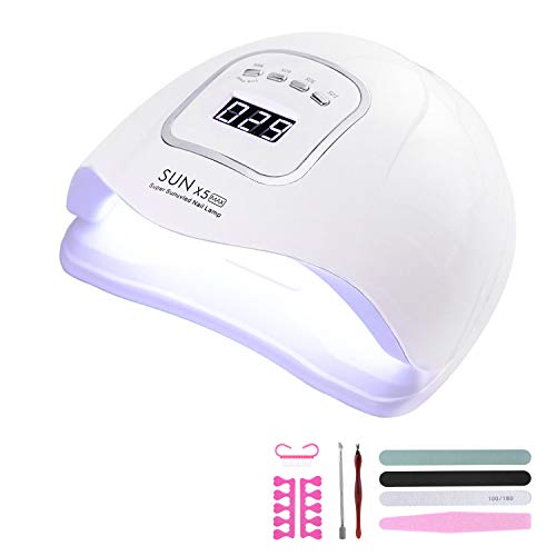 Yuning 150W Nageltrockner,Professionelle UV LED Lampe für Nägel Nagellampe mit 4 Timern,45 UV Lampe Nagellack Trockner,Auto Sensor Aushärtelampe Nagelwerkzeuge für Fingernagel und Zehennagel