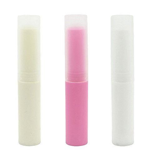 HugeStore 10 Stück 4ML Leer Lippenpflegestift Rohre Lippenbalsam Behälter mit Kappe Lippenstift-Hülsen Beige