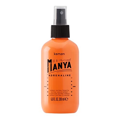 Kemon Hair Manya Adrenaline - Haar-Spray für extra starken Halt, professionelles Styling-Produkt in Salon-Qualität, 200 ml