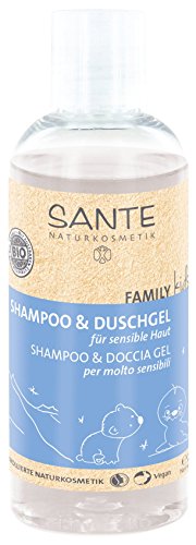 SANTE Naturkosmetik Family Kids Shampoo & Duschgel für sensible Haut, Speziell für Kinder, Pflegt die Haut, Reinigt sanft, Vegan, 200ml Doppelpack