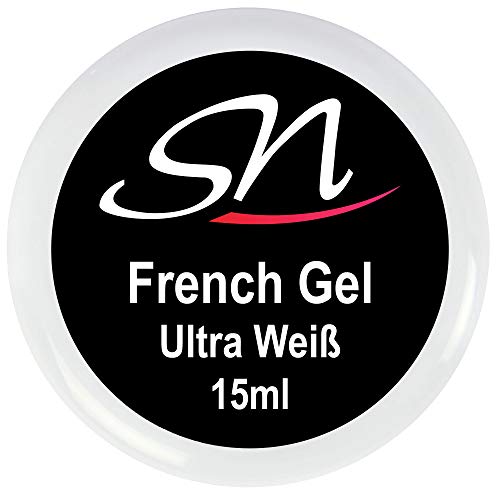 SN French Gel weiß deckend UV Gel weiss white manicure Nails Gelnägel Acrylnägel Nagelgel 15 ml