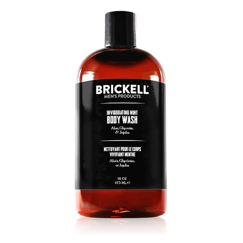 Brickell Men's Invigorating Mint Body Wash - Natürliches & organisches Minz-Duschgel mit Aloe, Glycerin & Teebaumöl - Ohne Sulfate - Parfümiert