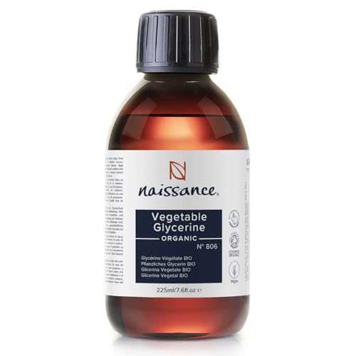 Naissance Pflanzliches Glycerin (Glyzerin/Glyzerol) BIO (Nr. 806) 225ml – parfümfrei, palmölfrei, Lebenmittelqualität, vegan