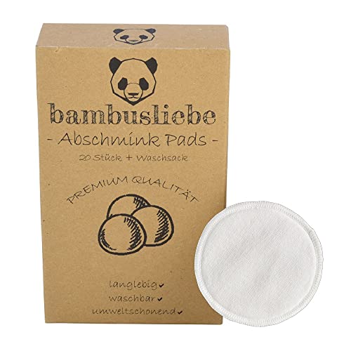 bambusliebe - DAS ORIGINAL - 20 Waschbare Abschminkpads inkl. Waschsack - 70% Bambus/30% Baumwolle - Waschbar, nachhaltig, langlebig, umweltschonend - Zero Waste 1 bambusliebe - DAS ORIGINAL - 20 Waschbare Abschminkpads inkl. Waschsack - 70% Bambus/30% Baumwolle - Waschbar, nachhaltig, langlebig, umweltschonend - Zero Waste